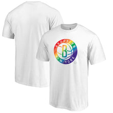 Load image into Gallery viewer, Brooklyn Nets Team Pride T-Shirt - White NBA Guys Tee

