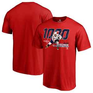 Alexander Ovechkin Washington Capitals 1,000 Points T-Shirt - Red NHL Guys Tee