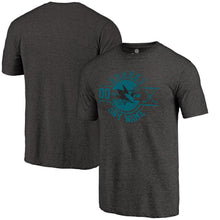 Load image into Gallery viewer, San Jose Sharks Personalized Insignia Tri-Blend T-Shirt - Black NHL Guys Tee
