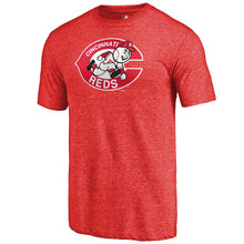 Load image into Gallery viewer, Cincinnati Reds Cooperstown Collection Forbes Tri-Blend T-Shirt - Heathered Red MLB Guys Tee
