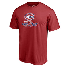 Load image into Gallery viewer, Montreal Canadiens Team Lockup T-Shirt - Red - NHL Guys Tee
