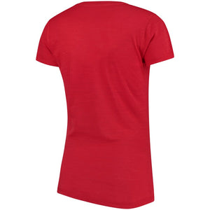 Cincinnati Reds Soft As A Grape Women's Double Steal Tri-Blend V-Neck T-Shirt - Red MLB Ladies V-Neck