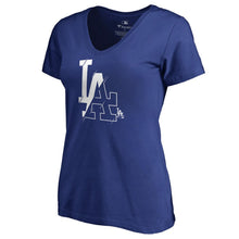 Load image into Gallery viewer, Los Angeles Dodgers Women&#39;s X-Ray Plus Size V-Neck T-Shirt - Royal MLB Ladies V-Neck
