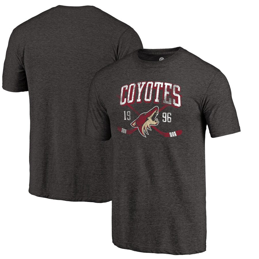 Arizona Coyotes Vintage Collection Line Shift Tri-Blend T-Shirt - Black NHL Guys Tee