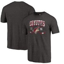 Load image into Gallery viewer, Arizona Coyotes Vintage Collection Line Shift Tri-Blend T-Shirt - Black NHL Guys Tee
