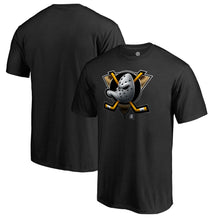 Load image into Gallery viewer, Anaheim Ducks Midnight Mascot T-Shirt - Black NHL Guys Tee
