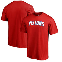 Load image into Gallery viewer, Detroit Pistons Primary Wordmark T-Shirt - Red NBA Guys Tee
