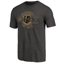 Load image into Gallery viewer, Vegas Golden Knights Personalized Insignia Tri-Blend T-Shirt - Black NHL Guys Tee
