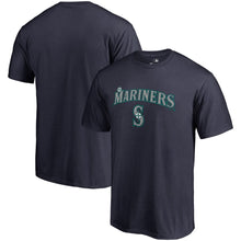 Load image into Gallery viewer, Seattle Mariners Team Lockup T-Shirt - Navy MLB Guys Tee

