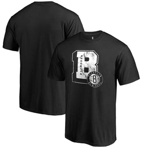 Brooklyn Nets Letterman T-Shirt - Black NBA Guys Tee