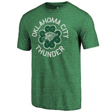 Load image into Gallery viewer, Oklahoma City Thunder St. Patrick's Day Luck Tradition Tri-Blend T-Shirt - Green NBA Guys Tee
