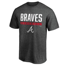 Load image into Gallery viewer, Atlanta Braves Win Stripe T-Shirt - Charcoal MLB Guys Tee
