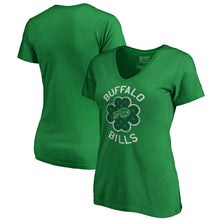 Load image into Gallery viewer, Buffalo Bills Nfl Pro Line By Women's Plus Size St. Patrick's Day Luck Tradition V-Neck T-Shirt - Kelly Green NFL LADIES V-Neck

