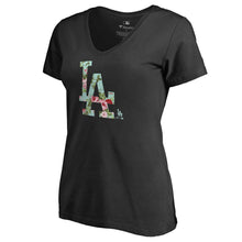Load image into Gallery viewer, Los Angeles Dodgers Women&#39;s Lovely V-Neck T-Shirt - Black MLB Ladies V-Neck
