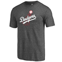 Load image into Gallery viewer, Los Angeles Dodgers Cooperstown Collection Huntington Tri-Blend T-Shirt - Gray MLB Guys Tee
