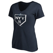 Load image into Gallery viewer, New York Yankees Women&#39;s 2019 Postseason Dugout Authentic V-Neck T-Shirt - Navy MLB Ladies V-Neck
