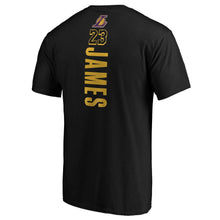 Load image into Gallery viewer, Lebron James Los Angeles Lakers Team Playmaker Name &amp; Number T-Shirt - Black NBA Guys Tee
