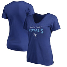 Load image into Gallery viewer, Kansas City Royals Women&#39;s Engage Arch V-Neck T-Shirt - Royal MLB Ladies V-Neck
