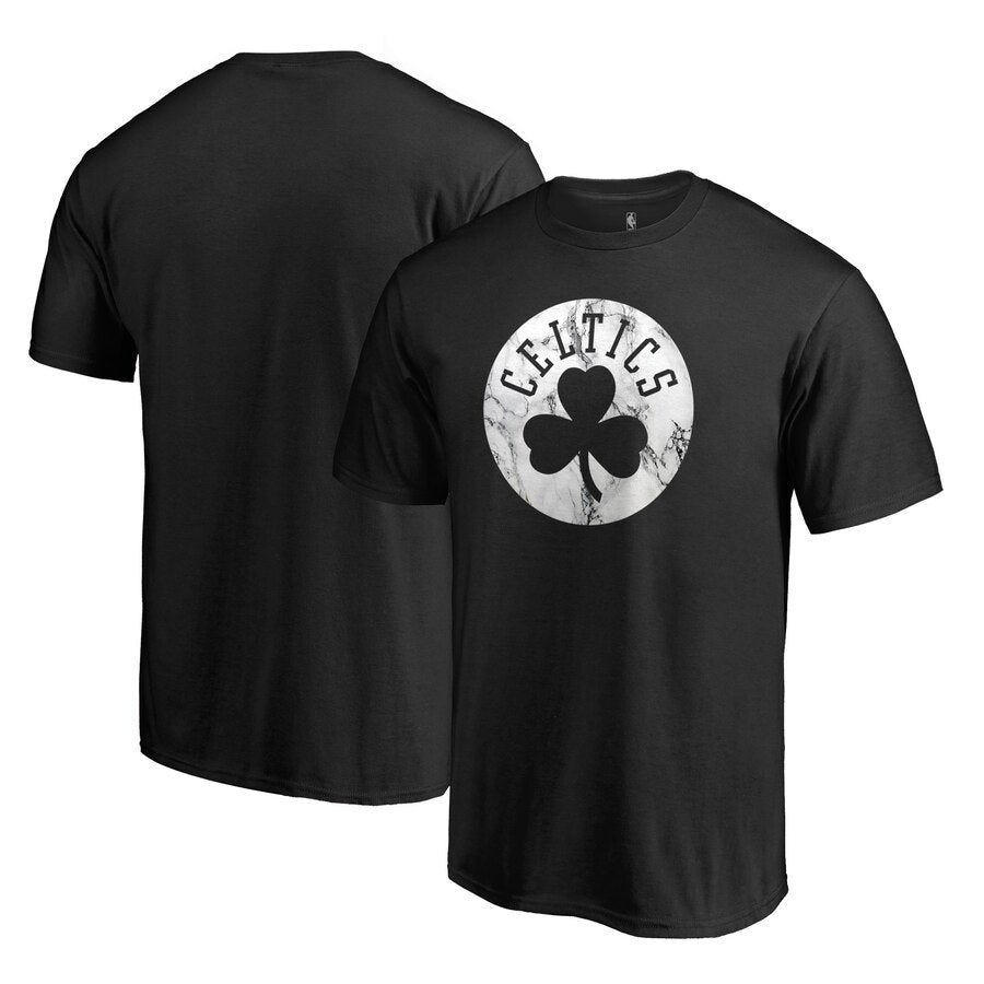 Boston Celtics Marble Logo T-Shirt - Black NBA Guys Tee