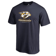 Load image into Gallery viewer, Nashville Predators Team Lockup T-Shirt - Navy NHL Guys Tee
