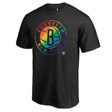Load image into Gallery viewer, Brooklyn Nets Team Pride T-Shirt - Black NBA Guys Tee
