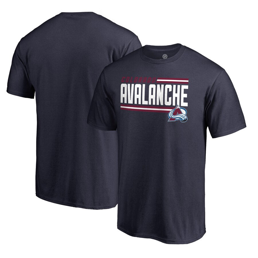 Colorado Avalanche Iconic Collection On Side Stripe Big And Tall T-Shirt - Navy NHL Guys Tee