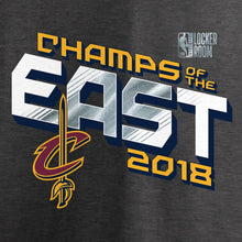 Load image into Gallery viewer, Cleveland Cavaliers 2018 Eastern Conference Champions Locker Room T-Shirt - Heather Charcoal NBA Guys Tee
