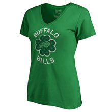 Load image into Gallery viewer, Buffalo Bills Nfl Pro Line By Women's Plus Size St. Patrick's Day Luck Tradition V-Neck T-Shirt - Kelly Green NFL LADIES V-Neck
