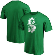 Load image into Gallery viewer, Seattle Mariners St. Patrick's Day White Logo T-Shirt – Green MLB Guys Tee
