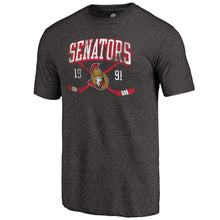 Load image into Gallery viewer, Ottawa Senators Vintage Collection Line Shift Tri-Blend T-Shirt - Black NHL Guys Tee
