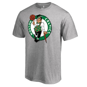 Boston Celtics Primary Logo T-Shirt - Heather Gray NBA Guys Tee