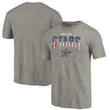 Load image into Gallery viewer, Dallas Stars Freedom Tri-Blend T-Shirt - Heathered Gray NHL Guys Tee
