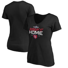 Load image into Gallery viewer, St. Louis Cardinals Women&#39;s 2019 Division Series Winner Locker Room V-Neck T-Shirt - Black MLB Ladies V-Neck
