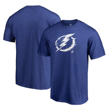 Load image into Gallery viewer, Tampa Bay Lightning Splatter Logo Big And Tall T-Shirt - Blue NHL Guys Tee
