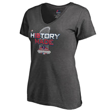 Load image into Gallery viewer, Boston Red Sox Women&#39;s 2019 World Series Champions Locker Room V-Neck T-Shirt - Charcoal MLB Ladies V-Neck
