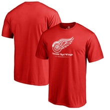 Load image into Gallery viewer, Detroit Red Wings Team Lockup T-Shirt - Red NHL Guys Tee
