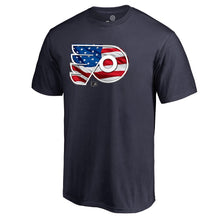 Load image into Gallery viewer, Philadelphia Flyers Banner Wave T-Shirt - Navy NHL Guys Tee
