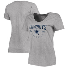 Load image into Gallery viewer, Dallas Cowboys Nfl Pro Line By Women's Live For It T-Shirt - Gray NFL LADIES V-Neck
