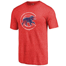 Load image into Gallery viewer, Chicago Cubs Distressed Team Tri-Blend T-Shirt - Red MLB Guys Tee
