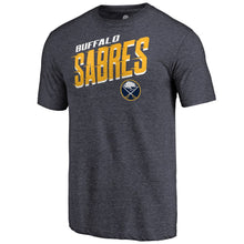 Load image into Gallery viewer, Buffalo Sabres Slant Strike Tri-Blend T-Shirt - Navy NHL Guys Tee
