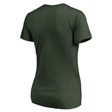 Load image into Gallery viewer, Oakland Athletics Women&#39;s Onside Stripe V-Neck T-Shirt - Green MLB Ladies V-Neck
