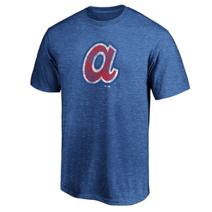 Atlanta Braves True Classics Throwback Logo Tri-Blend T-Shirt - Royal MLB Guys Tee