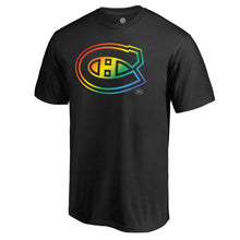 Load image into Gallery viewer, Montreal Canadiens Rainbow Pride Big And Tall T-Shirt - Black NHL Guys Tee
