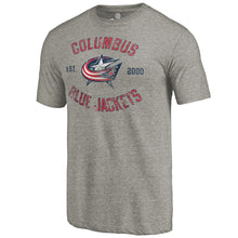 Load image into Gallery viewer, Columbus Blue Jackets Rinkside Heritage Tri-Blend T-Shirt - Gray NHL Guys Tee
