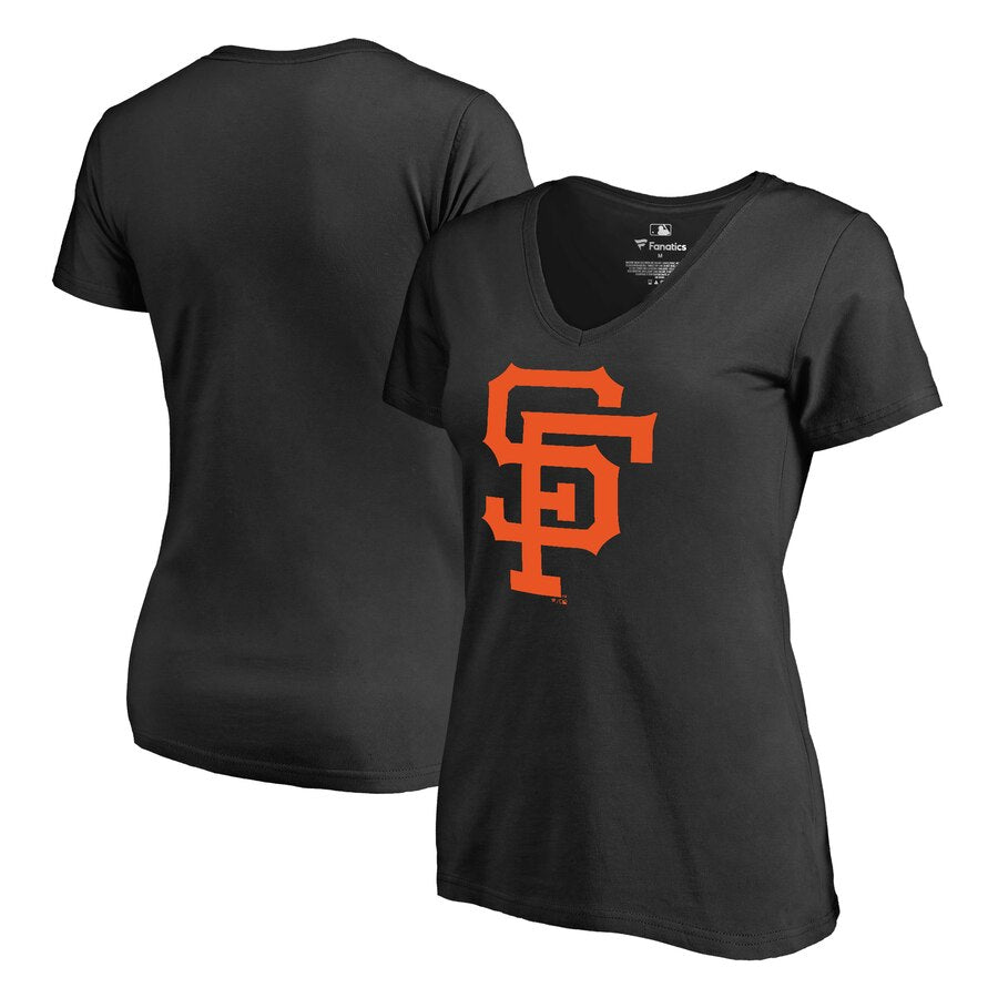 San Francisco Giants Women's Cooperstown Collection Forbes V-Neck T-Shirt - Black MLB Ladies V-Neck