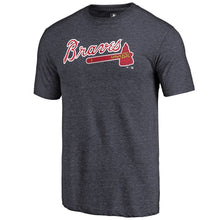 Load image into Gallery viewer, Atlanta Braves Team Wordmark Tri-Blend T-Shirt - Navy MLB Guys Tee
