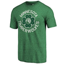 Load image into Gallery viewer, Minnesota Timberwolves St. Patrick's Day Luck Tradition Tri-Blend T-Shirt - Green NBA Guys Tee
