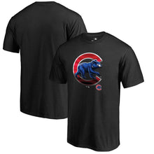 Load image into Gallery viewer, Chicago Cubs Midnight Mascot T-Shirt - Black MLB Guys Tee
