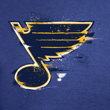 Load image into Gallery viewer, St. Louis Blues Splatter Logo T-Shirt - Royal NHL Guys Tee
