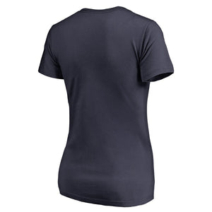 Tampa Bay Rays Women's Team Lockup T-Shirt - Navy MLB Ladies V-Neck